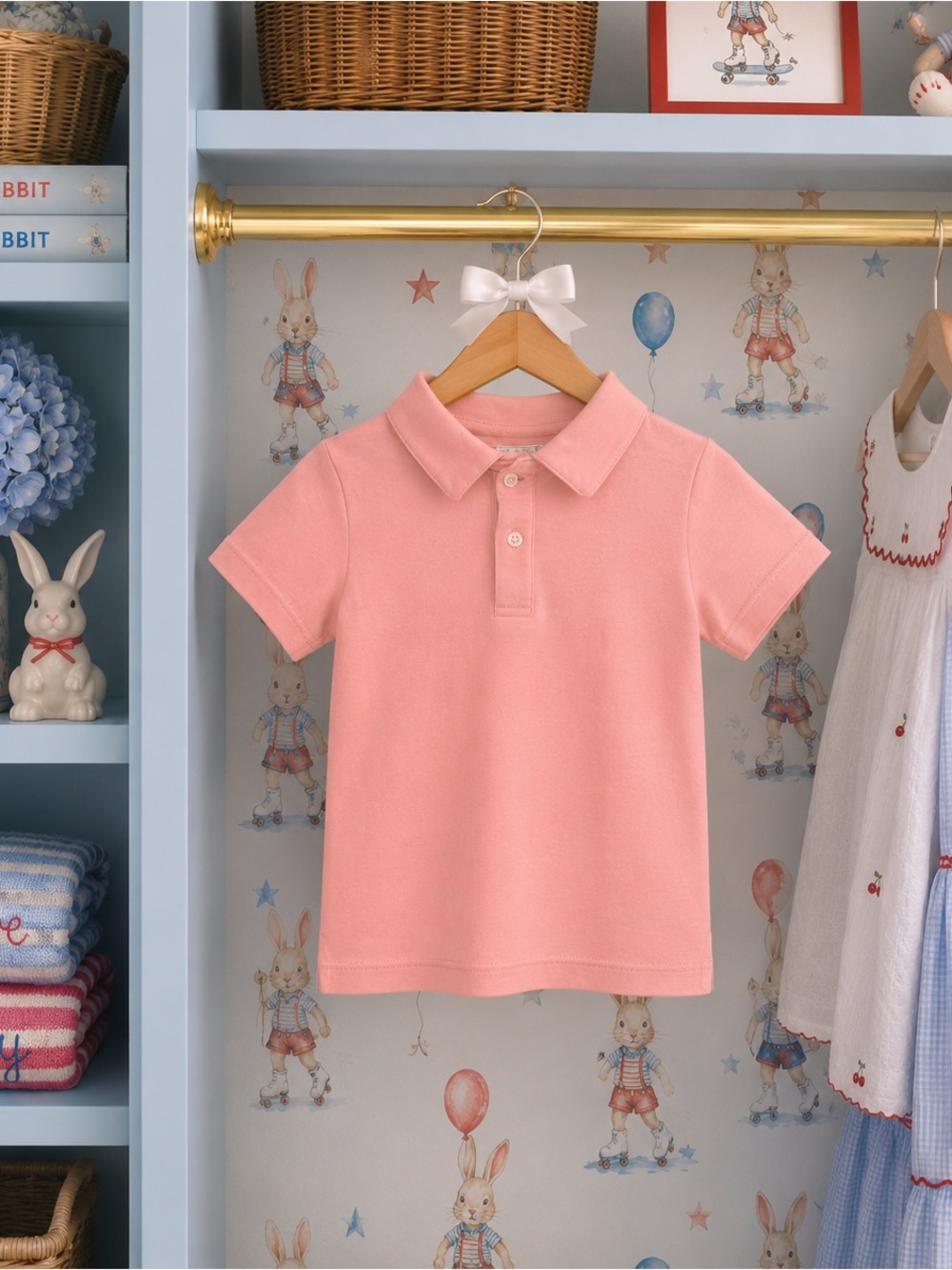 Little English Girls' Coral Pink Polo Shirt